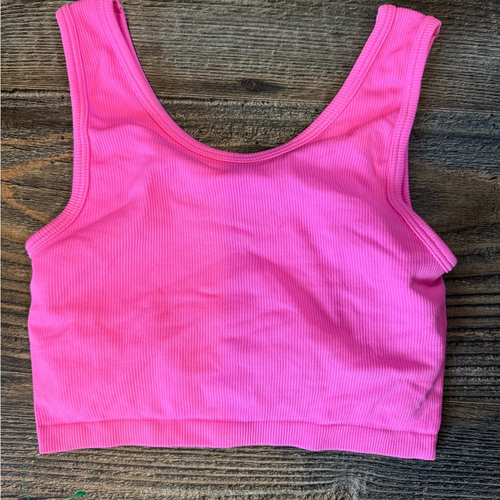 Aerie Bright Pink Ribbed Top